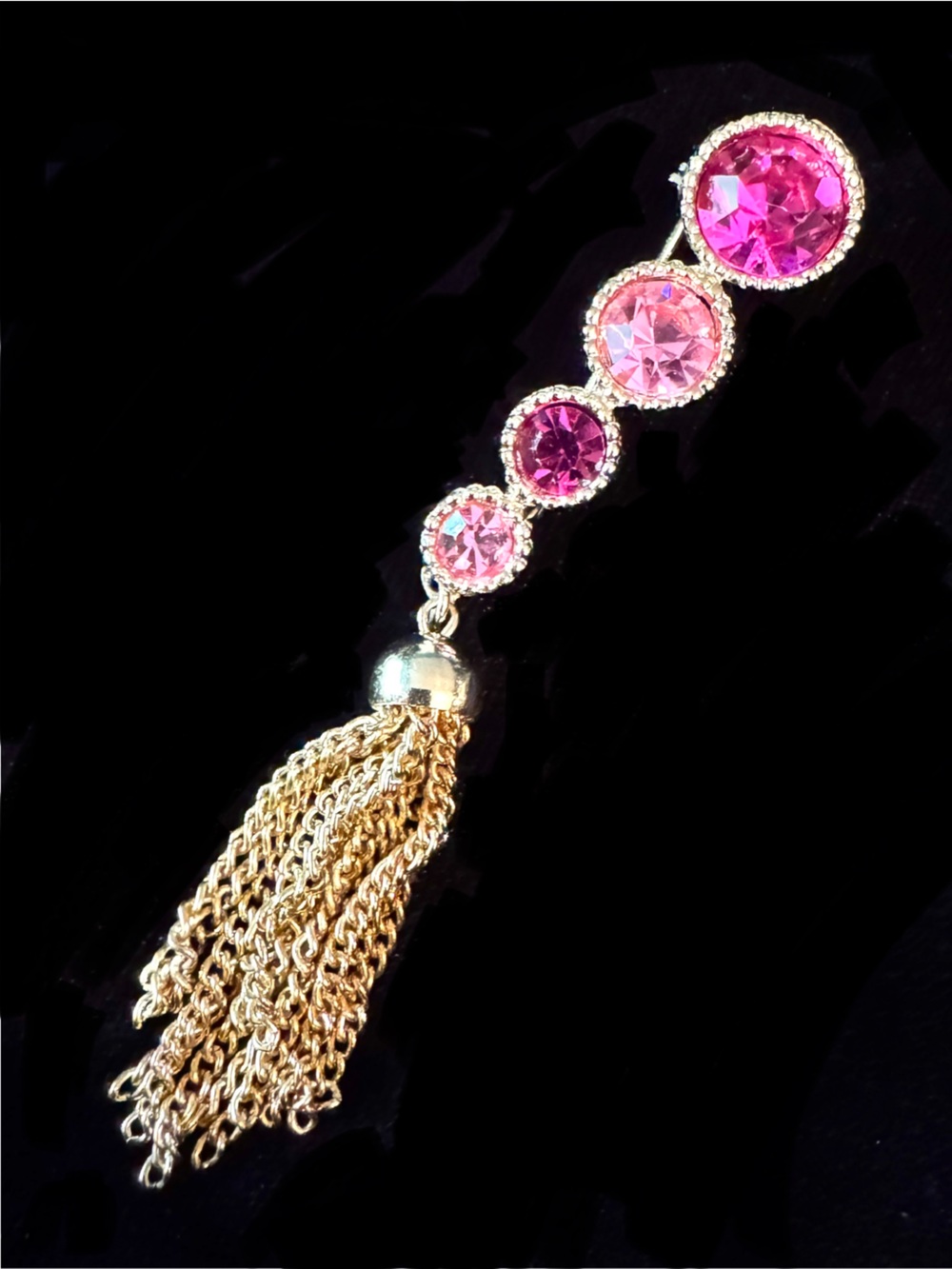 Vintage MCM Sarah Coventry ‘Pert n Saucy’ Pink Rhinestone Gold Tone Brooch